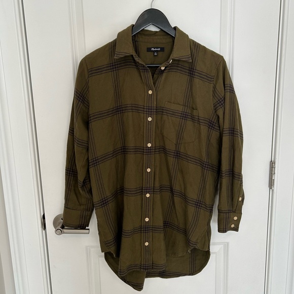 Madewell Flannel Oversized Ex-Boyfriend Tunic Shirt in Windowpane - Picture 6 of 13